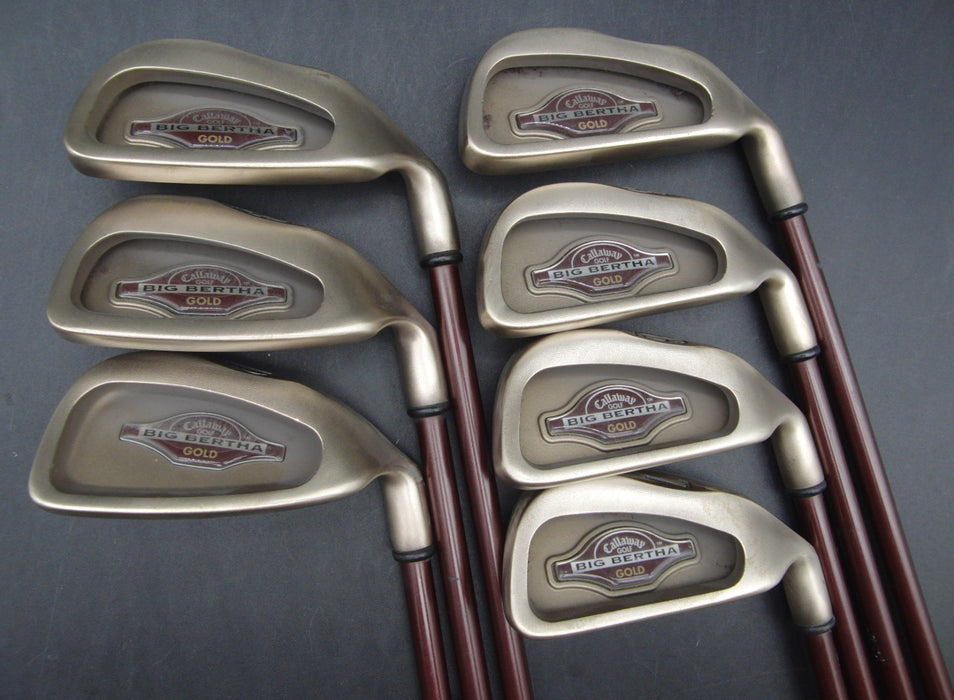 Set of 7x Callaway Big Bertha Gold Irons 4-PW Regular Graphite Shafts G/P Grips