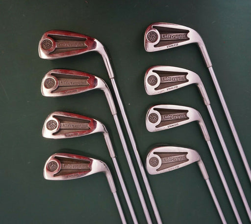 Vintage Ladies Set of 8 x Lady Craigton Stainless Irons 4-SW Ladies Steel Shaft