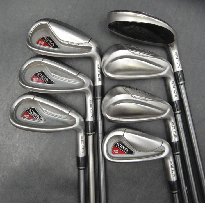 Set of 7 x Adams Golf Idea A2OS Irons 4-PW Regular Graphite Shafts Mixed Grips*
