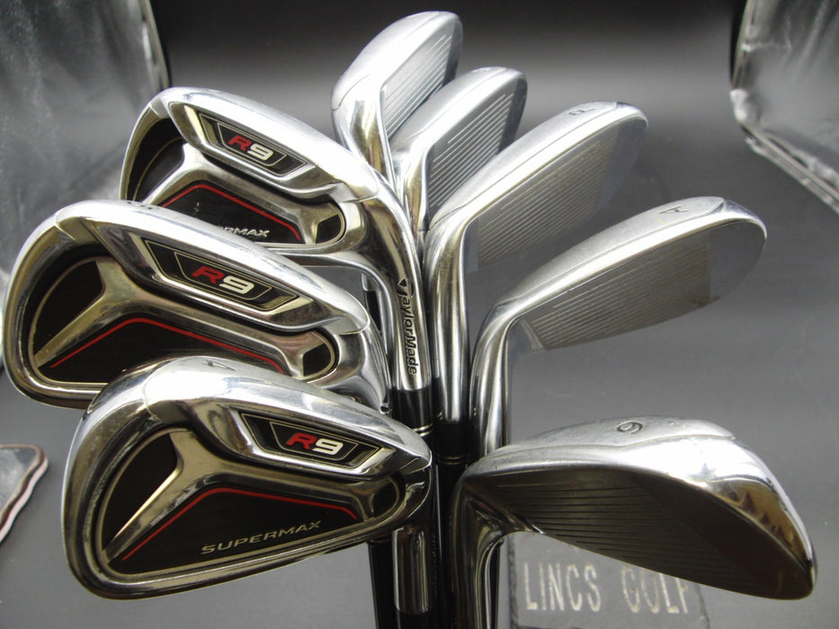 Set of 8x TaylorMade R9 SuperMax Irons 4-PW+AW Regular Graphite Shafts