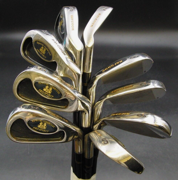 Set of 9 x Ray Cook Pro Spirit Irons 3-SW Regular Graphite Shafts Ray Cook Grips