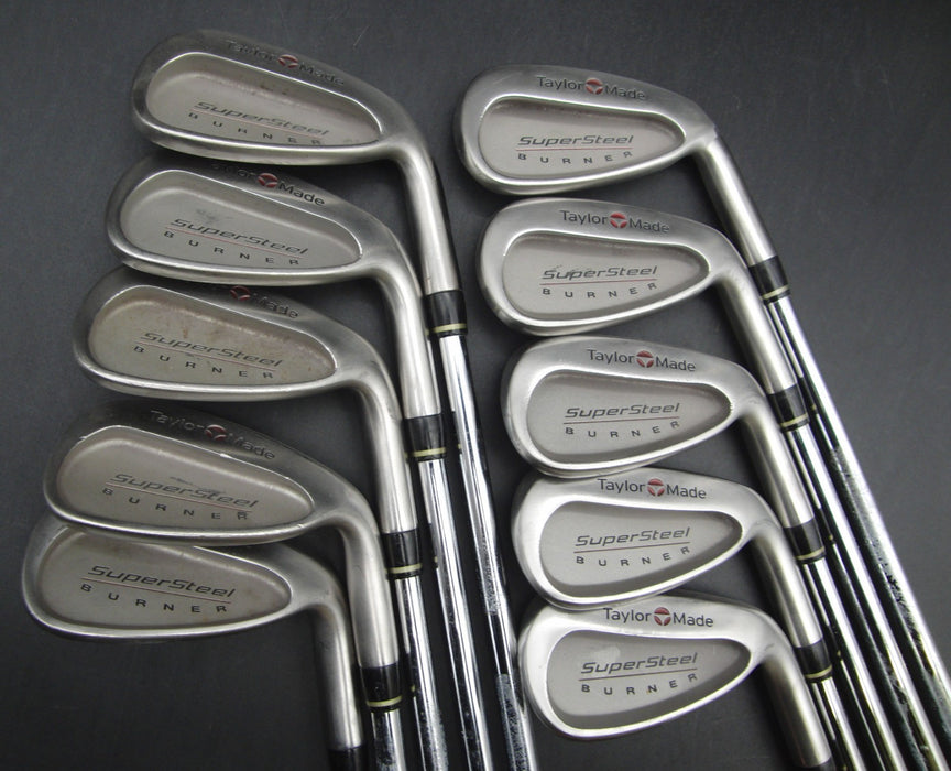 Set of 10x TaylorMade Burner SuperSteel Irons 3-SW+AW Stiff Steel Shafts*
