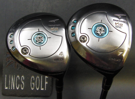 Set of 2 Bridgestone Tourstage ViQ 18° 4 & 24° 7 Woods Ladies Graphite Shaft