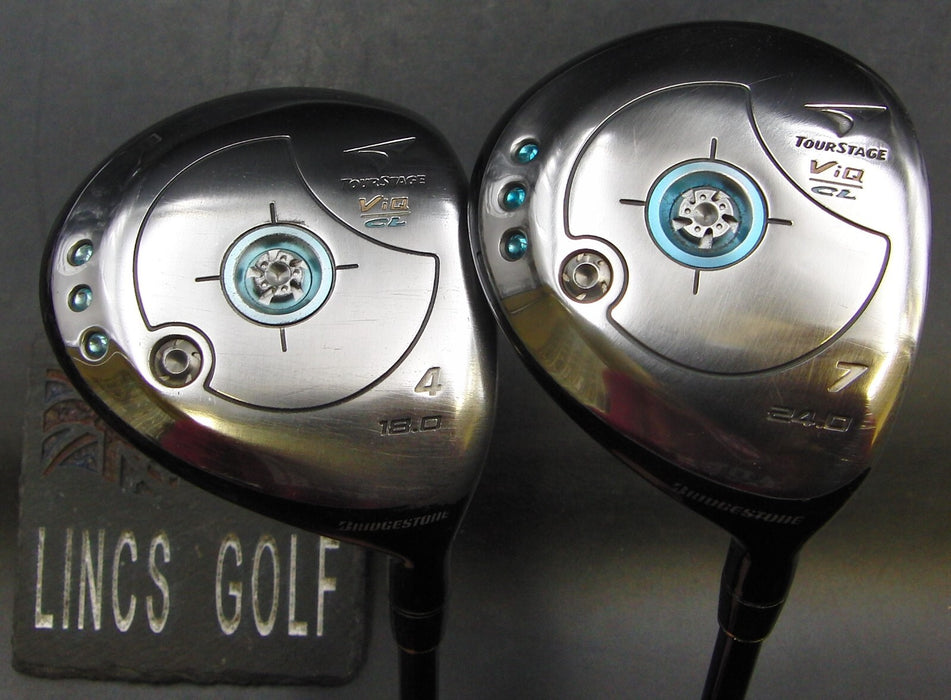 Set of 2 Bridgestone Tourstage ViQ 18° 4 & 24° 7 Woods Ladies Graphite Shaft