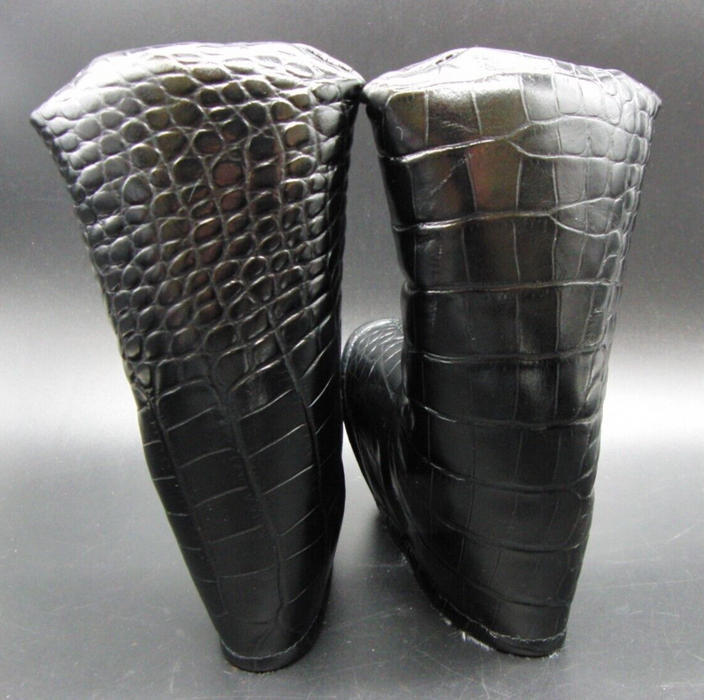 Luxury PSYKO GOLF Croc-Effect Genuine Leather Putter Embossed Logo Head Cover