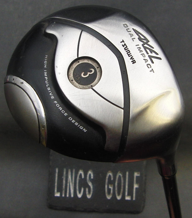 Tsuruya Axel Dual Impact 15° 3 Wood Stiff Graphite Shaft Golf Pride Grip