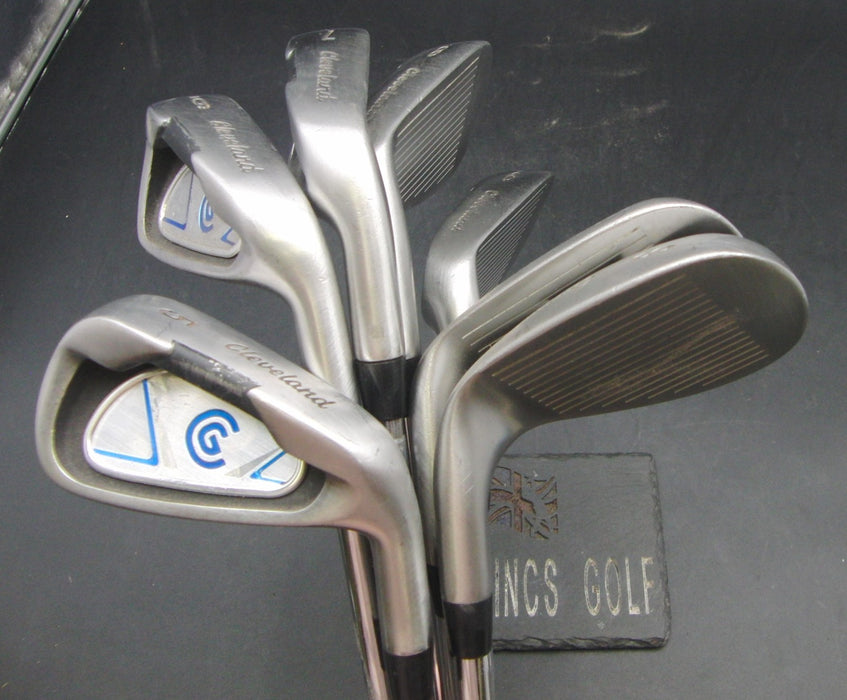 Set of 7x Cleveland 5-SW Irons Stiff Steel Shafts Black Grips*
