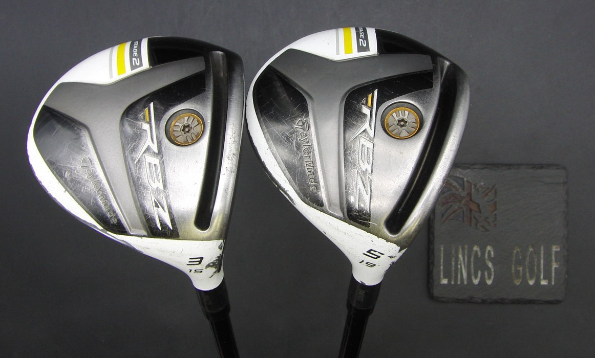 Set of 2 TaylorMade RBZ Stage 2 15° 3 Wood + 19° 5 Wood Regular Graphite Shafts