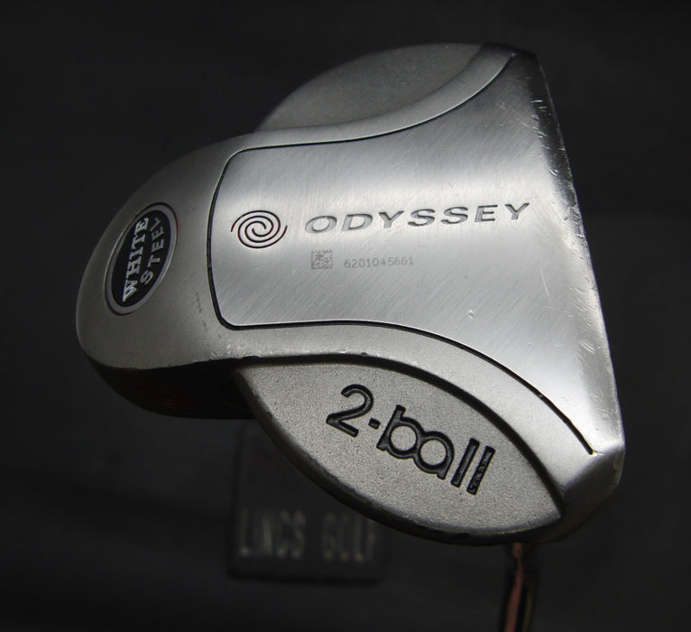 Odyssey White Steel 2-Ball Putter Steel Shaft 82cm Length Psyko Grip*