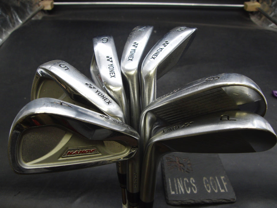 Set of 7x Yonex NanoV Irons 4-PW Stiff Steel Shafts Yonex Grips*