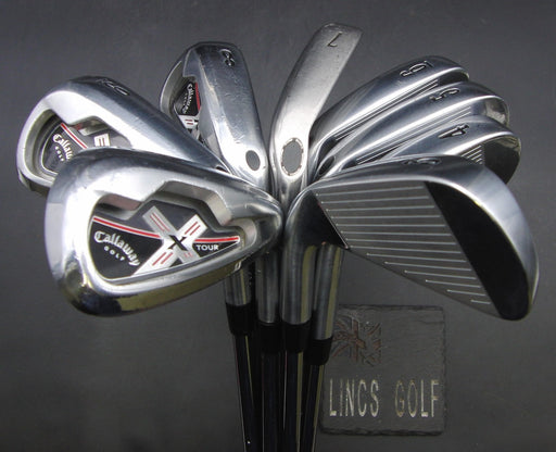 Set of 8x Callaway X Tour 3-PW Irons Regular Steel Shafts Golf Pride Grips
