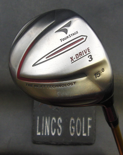 Bridgestone Tour Stage X-Drive 15° 3 Wood Stiff Graphite Shaft Golf Pride Grip