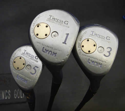 Set of 3 Lynx Tigress G 1, 3 & 5 Woods Regular Graphite Shafts with Grips