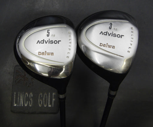 Set of 2 Daiwa Advisor 3+5 Woods Regular Graphite Shafts Daiwa Grips & HC