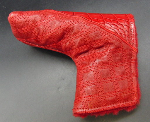 PSYKO GOLF Croc-Effect Quilted Embroidered Genuine Leather Putter Head Cover