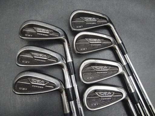 Set of 7 x Adams Idea Pro Black CB1 Irons 4-PW Regular Steel Shafts Mixed Grips*