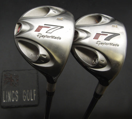 Set of 2 TaylorMade r7 st 3+4 Woods Stiff Graphite Shafts Circle Grips*