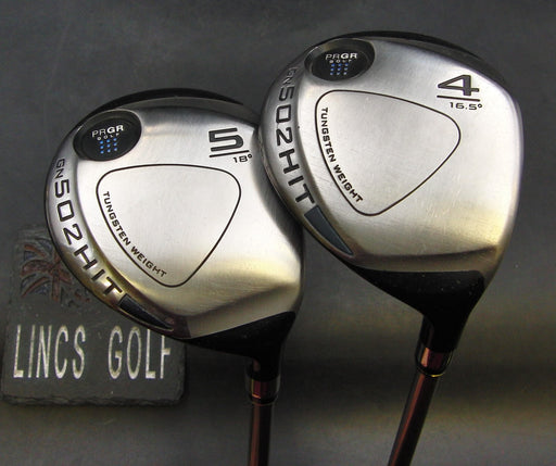 Set of 2 PRGR GN 502 HIT 16.5° 4 & 18° 5 Woods Stiff/Regular Graphite Shafts