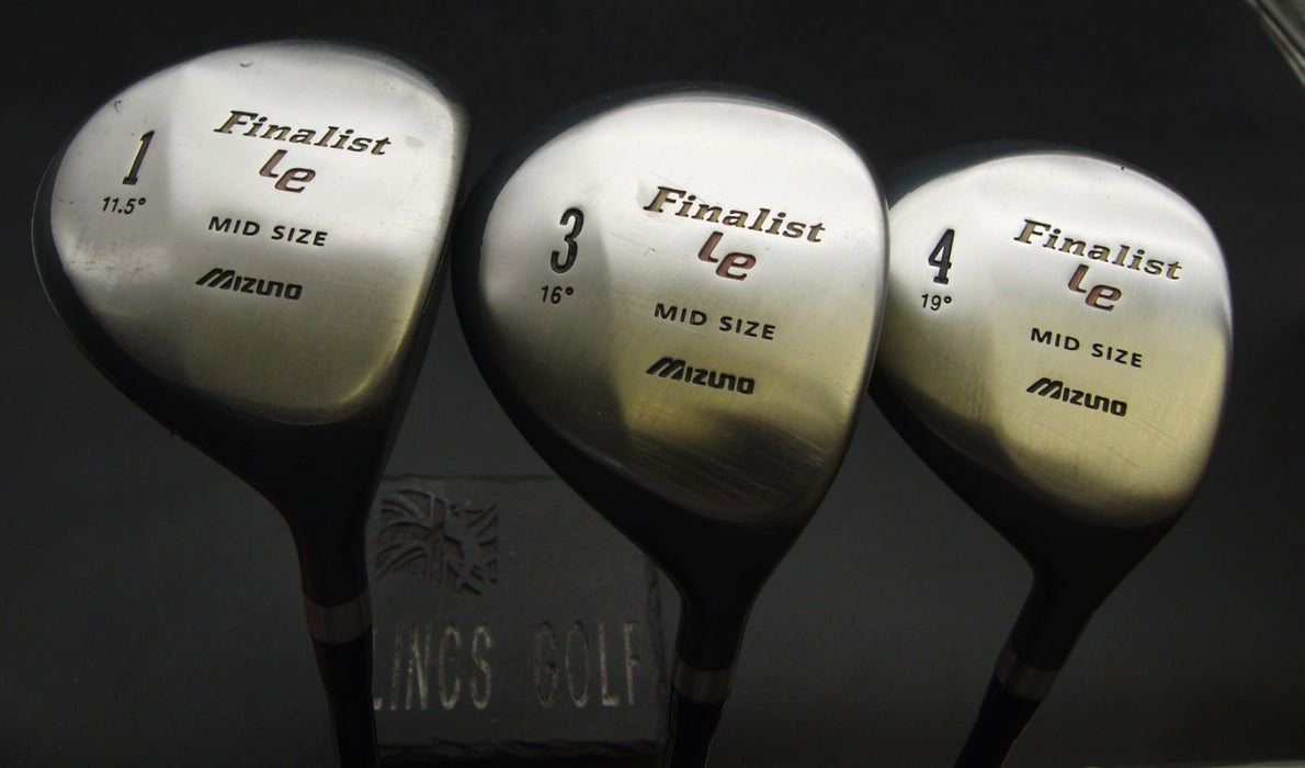 Set of 3 Mizuno Finalist LE Mid Size Driver & 3+4 Woods Regular Graphite Shafts