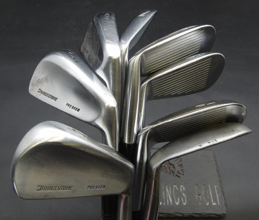 Set of 8x Bridgestone Pro 640M Irons 4-SW Regular Steel Shafts KNLY Grips *