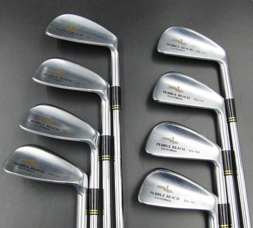 Set Of 8 x Pebble Beach GS-01 Irons 4-PW+AW  Regular Steel Shafts Royal Grips