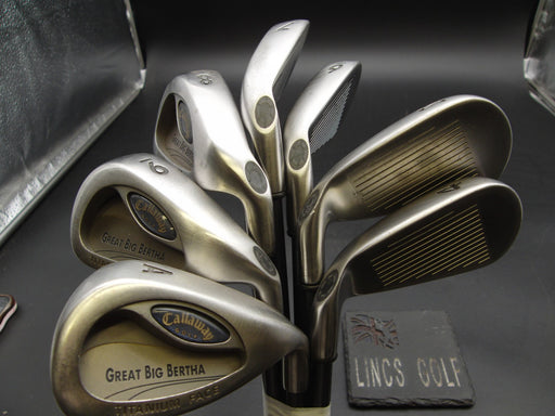 Set of 7x Callaway Great Big Bertha Irons 4-9+AW Regular Graphite Shafts*