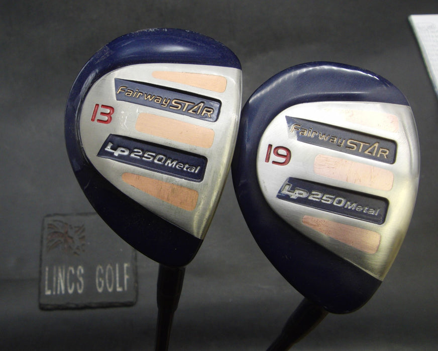 Set of 2 Maruman Fairway Star UP  13° 3+19° 5 Woods Stiff Graphite Shafts