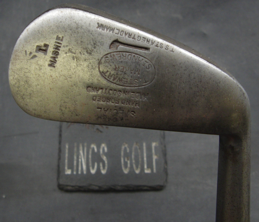Vintage T Stewart St Andrews Mashie Iron Wooden Shaft
