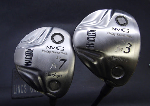 Set of 2 Macgregor Mactec NVG 15° 3 +21° 7 Woods Stiff Graphite Shafts