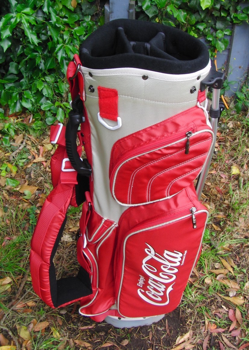 4 Division Coca Cola Golf Stand Cart Carry Trolley Golf Clubs Bag**