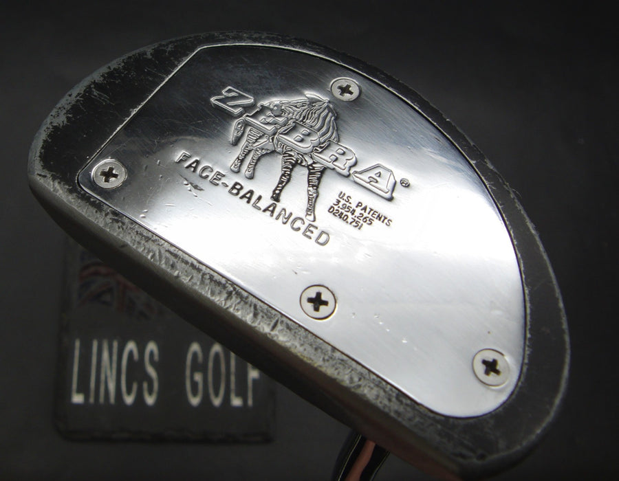 Left-Handed Ram Zebra Face-Balanced Putter 86cm Length Steel Shaft Zebra Grip