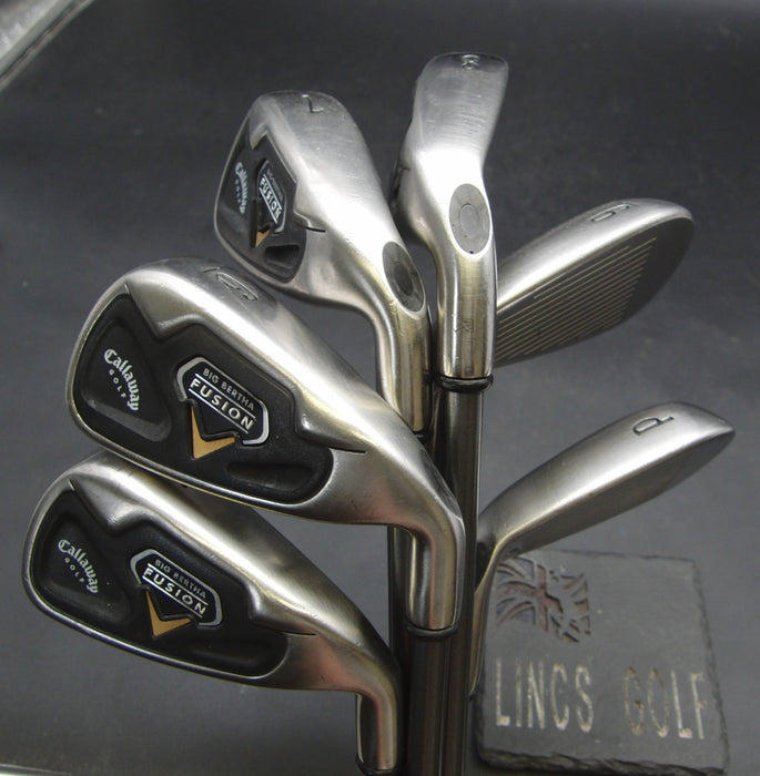 Set of 6x Callaway Big Bertha Fusion 5-PW Irons Regular Graphite Shafts +Grips