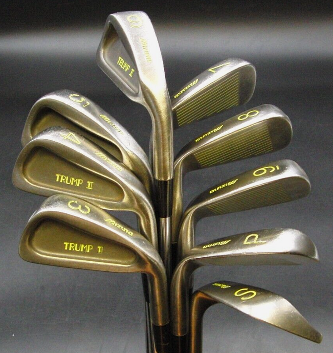 Set of 9 x Mizuno Trump II Irons 3-SW Regular Steel Shafts Unbranded Grips