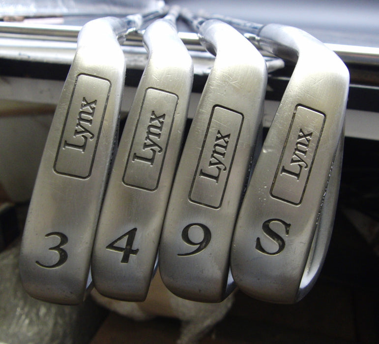 Set of 4x Lynx Black Cat MTW 3,4,9+SW Irons Regular Steel Shafts Lynx Grips