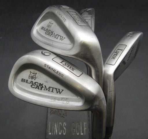 Set of 4x Lynx Black Cat MTW 3,4,9+SW Irons Regular Steel Shafts Lynx Grips