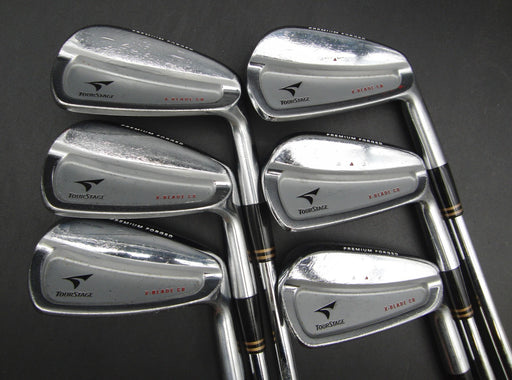 Set of 6x Bridgestone Tour Stage X-Blade CB Irons 5-PW Stiff Steel Shafts*