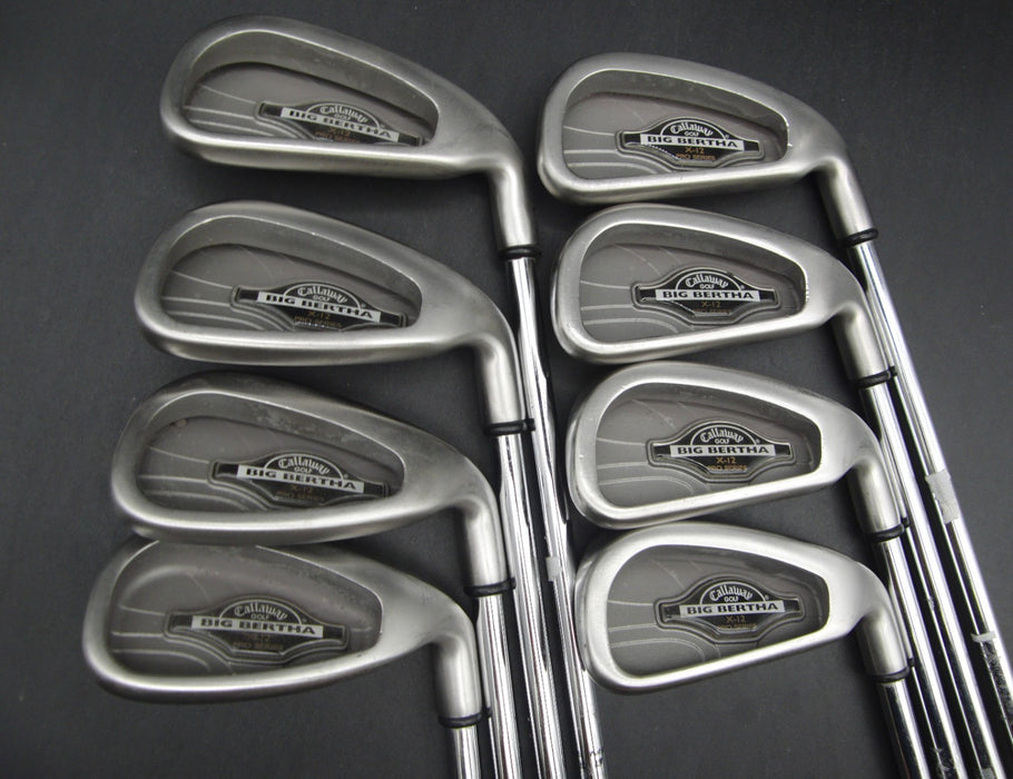 Set of 8x Callaway Big Bertha X-12 Pro Series Irons 3-PW Regular Steel Shafts*