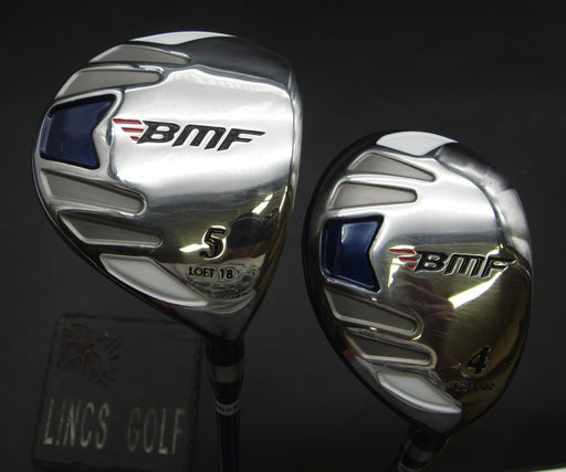 Set of 2 BMF 22° 4 & 18° 5 Woods Stiff Graphite Shafts BMF Grips