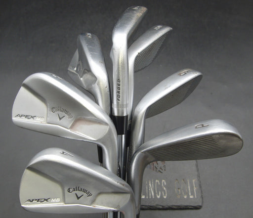 Set of 7x Callaway Apex MB 2014 Irons 4-PW Regular Steel Shafts Golf Pride Grips
