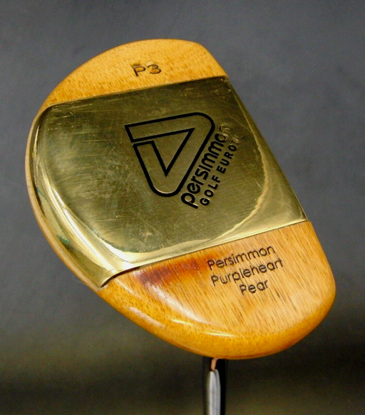 Vintage Persimmon Purpleheart Pear P3 Putter Steel Shaft 90cm Length G/P Grip