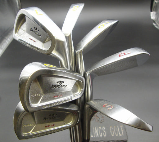 Set of 7 Bridgestone Tourstage NB32 Irons 5-SW Stiff Steel Shafts Black Grip*