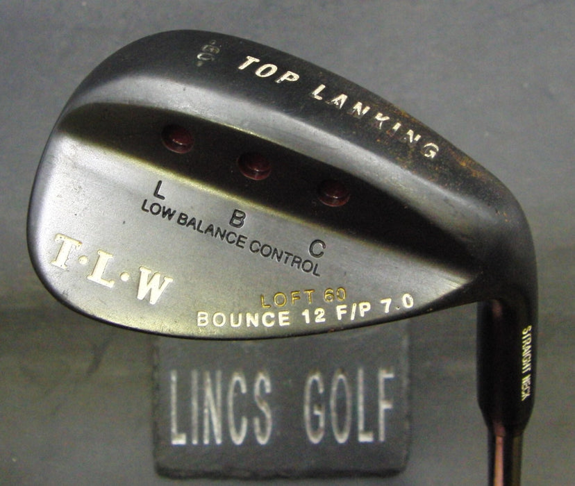 Top Lanking T.L.W Straight Neck 60° Lob Wedge Stiff Steel Shaft Black Grip