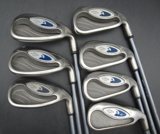 Set of 7x Callaway HawkEye Irons 4-PW Firm Graphite Shafts Circle Grips