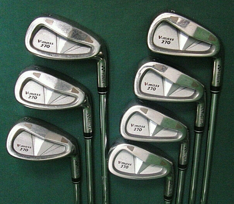 Set Of 7 x Yonex V-mass 270 Irons 5-SW Uniflex Steel Shafts Yonex Grips