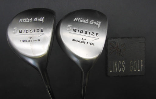 Set of 2 Allied Golf Mid Size 15° 3 Wood + 21° 5 Wood Regular Steel Shafts
