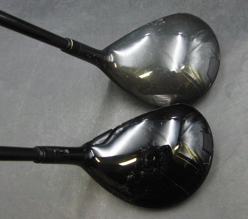 Set of 2 Maruman Exim 15º 3 & 18º 5 Woods Regular Graphite Shafts Exim Grips