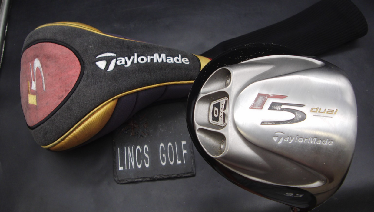 TaylorMade R5 Dual 9.5 Driver Stiff Graphite Shaft TaylorMade Grip + Head Cover