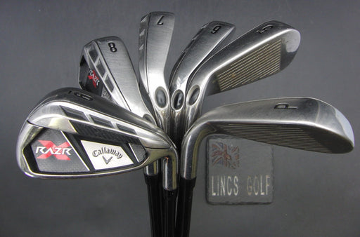 Set of 6x Callaway Razr X 5-PW Irons Regular Graphite Shafts Callaway Grips