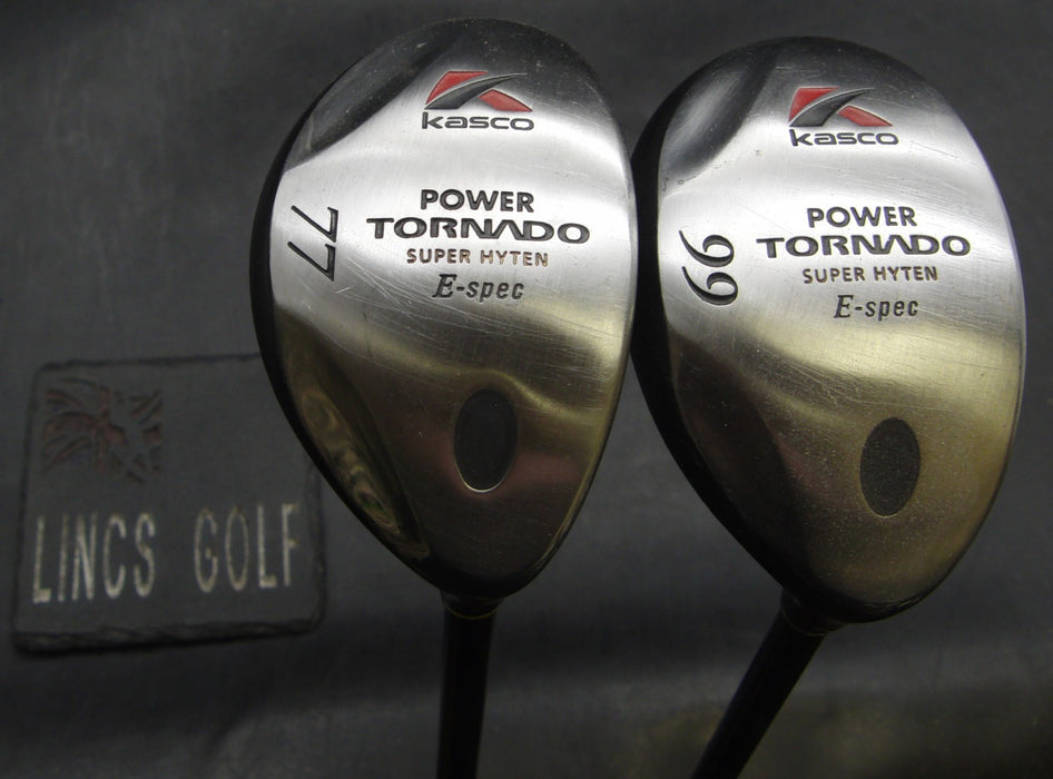 Set of 2 Kasco Power Tornado Super 77 & 99 Hybrids Regular Graphite Shafts