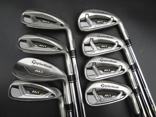 Set of 8x TaylorMade M1 2017 Irons 5-SW+AW Stiff Steel Shafts Mazel Grips*
